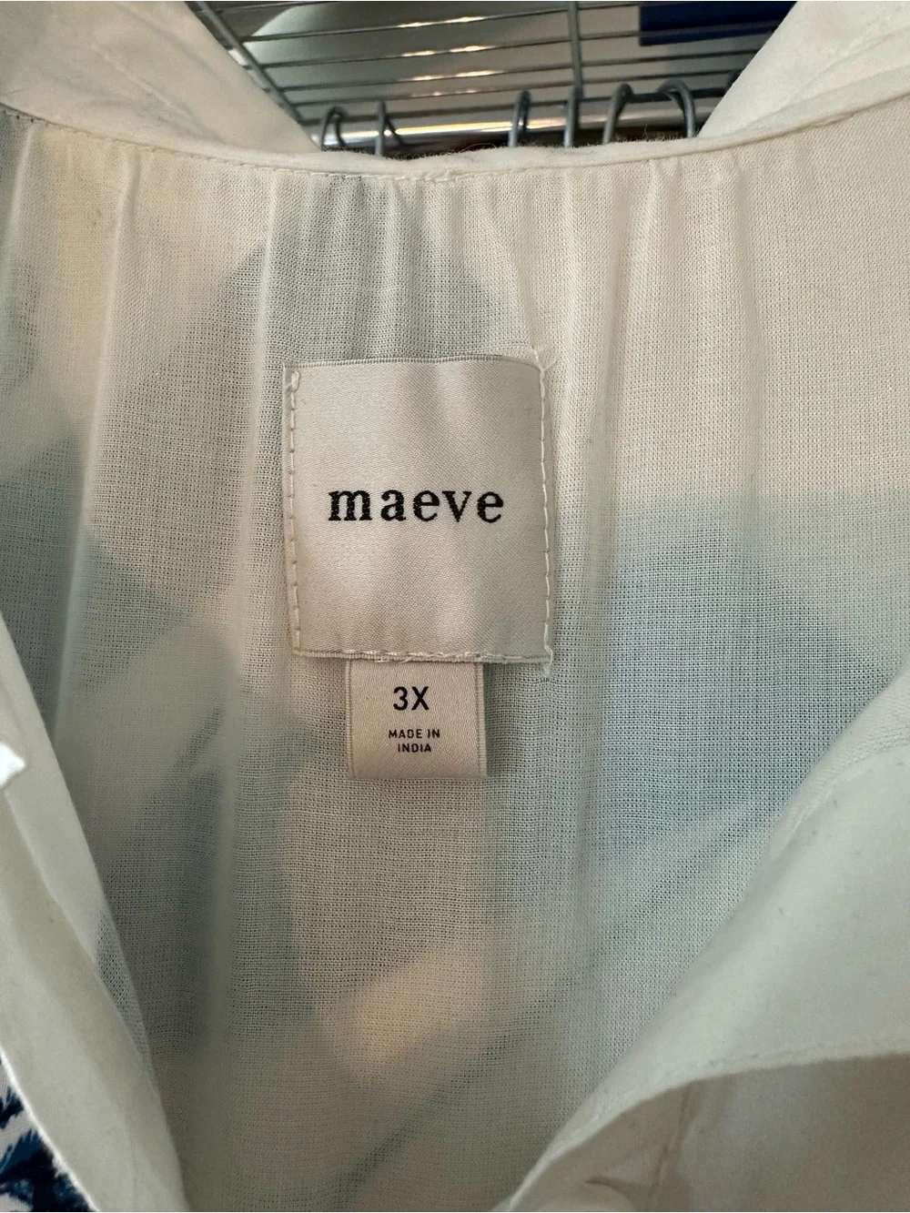 Maeve White & Navy Nautical Button-Front Midi Dress - Picture 10 of 13
